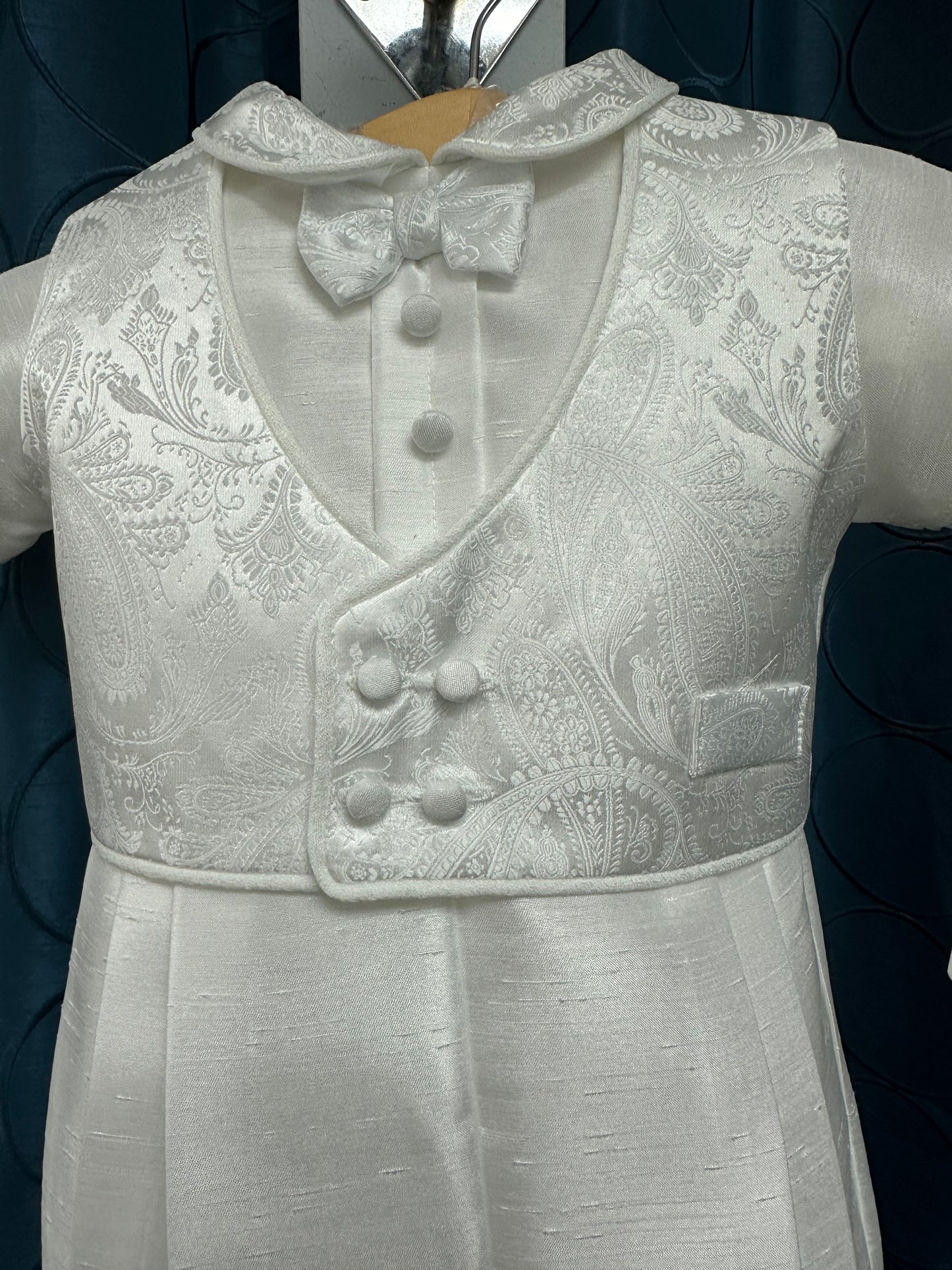 Gerry by Piccolo Bacio - White Shantung Classic Boys One Piece Outfit