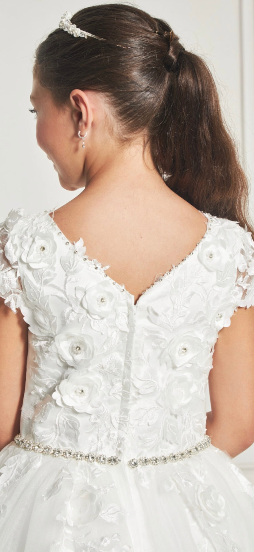 Macis Design - Delicate 3D Floral Bodice with Cap Sleeve 1980