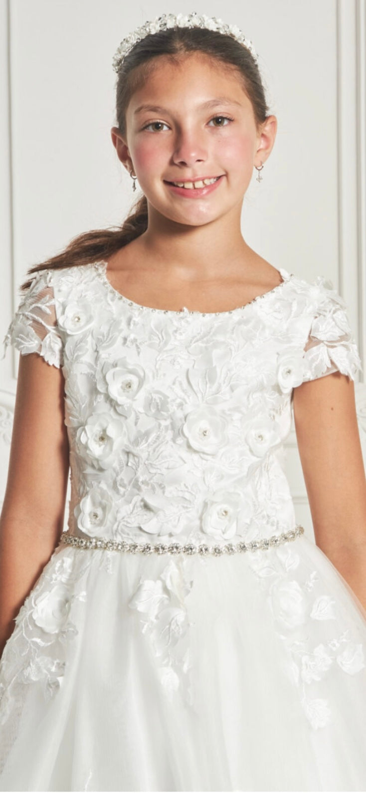 Macis Design - Delicate 3D Floral Bodice with Cap Sleeve 1980