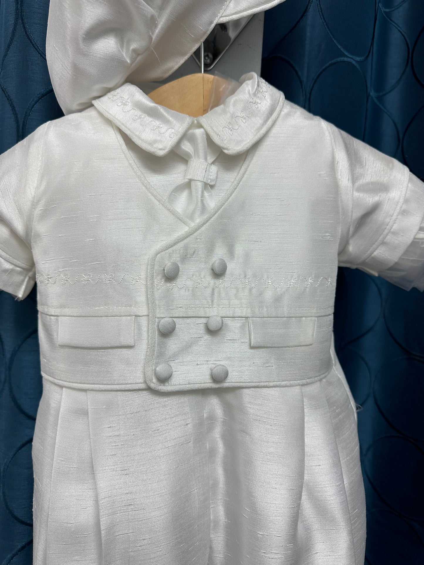Nunzio White Shantung by Piccolo Bacio - Classic Boys One Piece Outfit with Jacket
