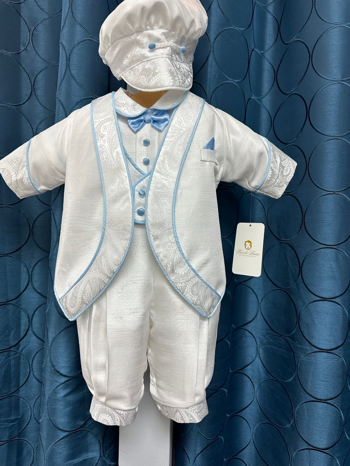 Blue Gerardo by Piccolo Bacio - Classic Boys One Piece Outfit with Jacket