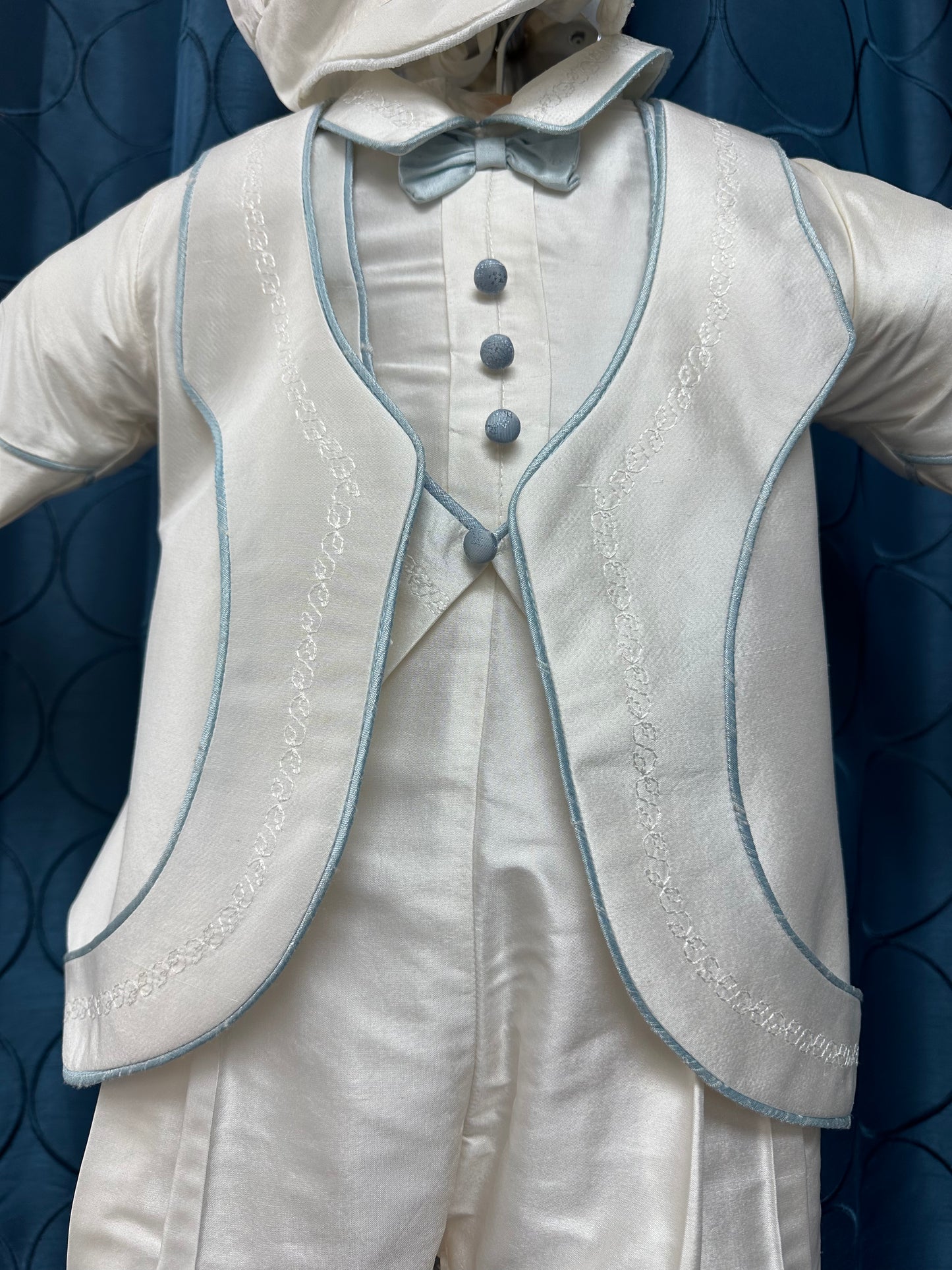 Blue Francesco by Piccolo Bacio  - Silk Classic Boys One Piece Outfit with Jacket