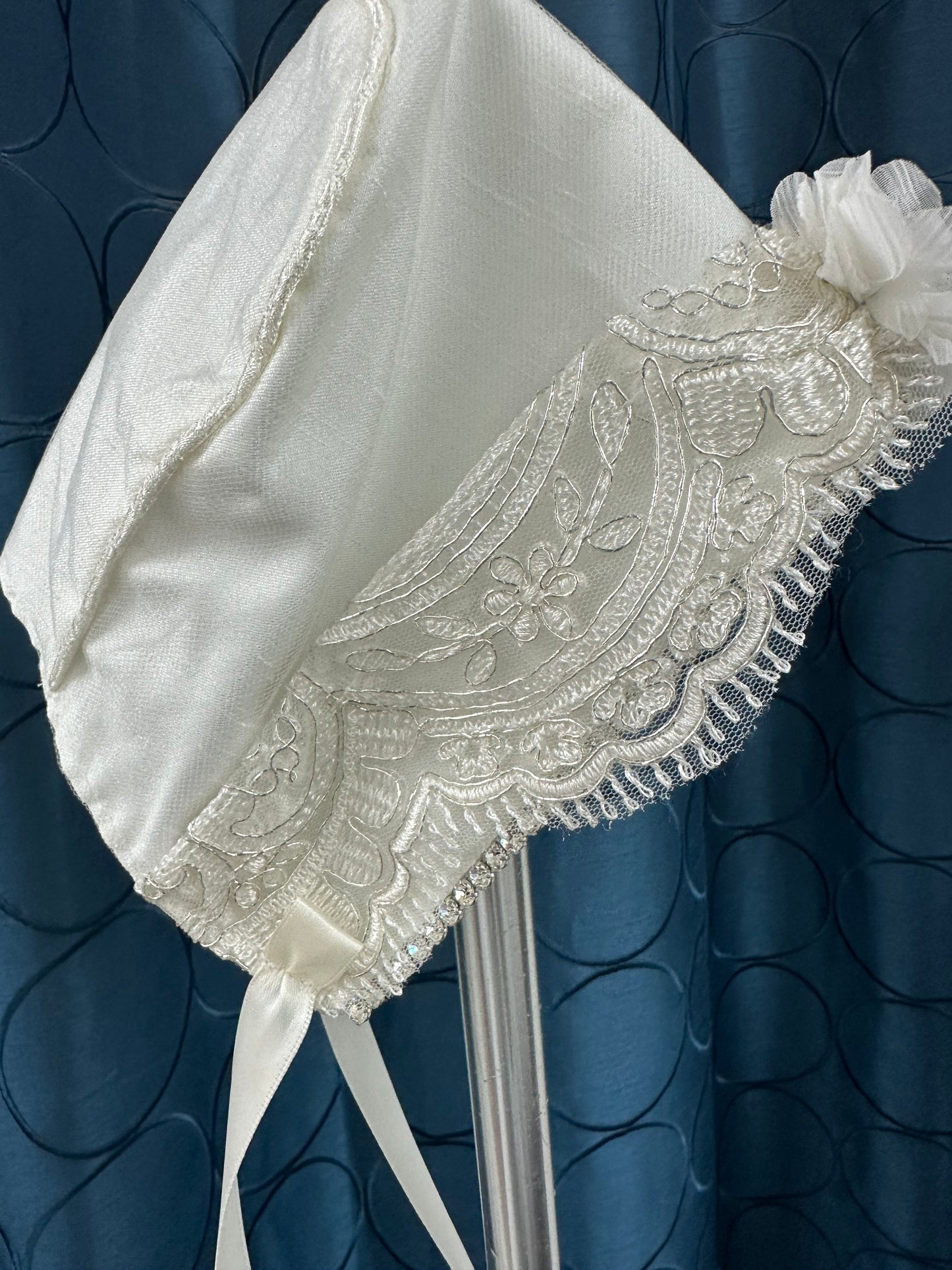 Jennifer by Piccolo Bacio - Elegant couture pure white satin heirloom gown