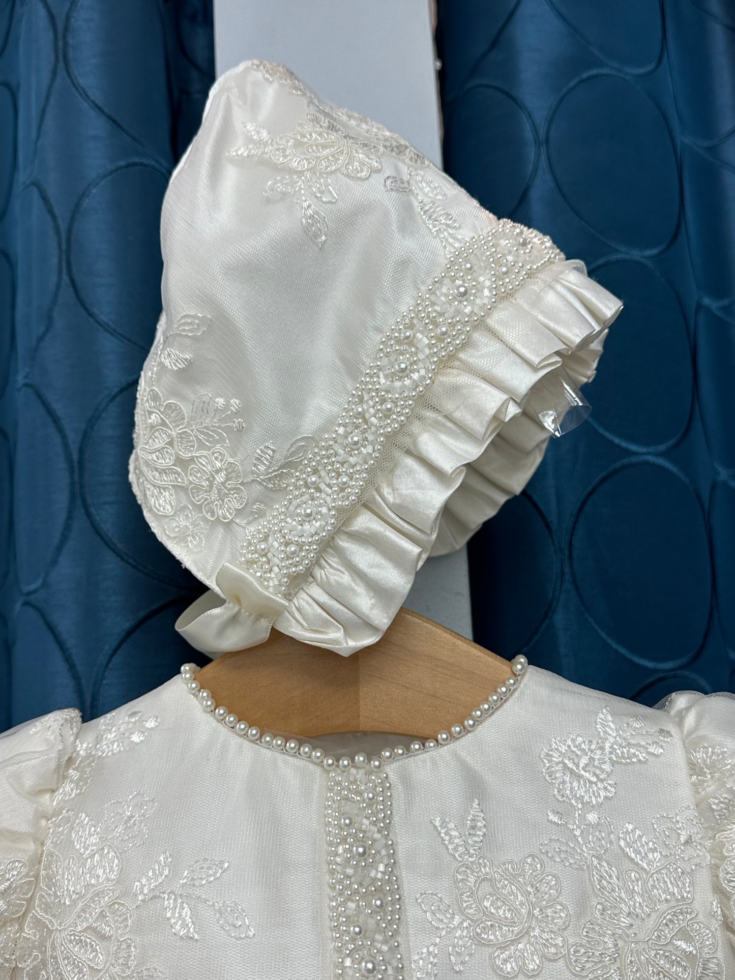 Marcella by Piccolo Bacio - Beautiful silk and lace couture heirloom gown
