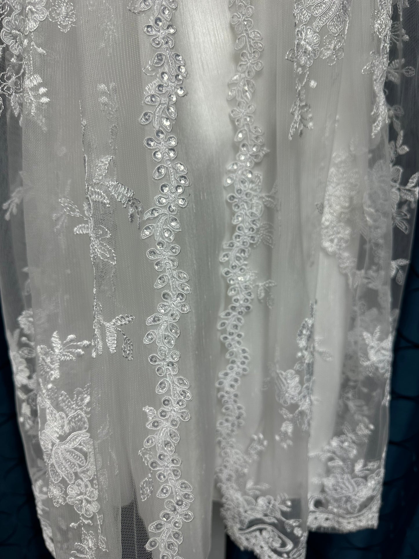 Nina by Piccolo Bacio - Beautiful pure white shantung with lace coat heirloom gown