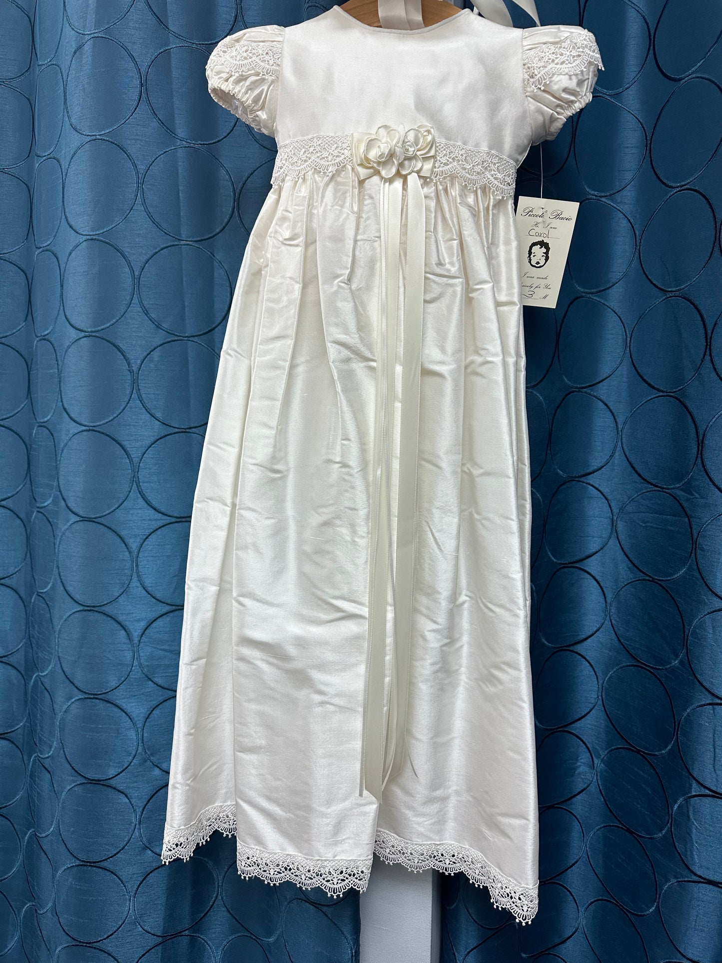 Carol by Piccolo Bacio - Beautiful Traditional Silk Heirloom gown