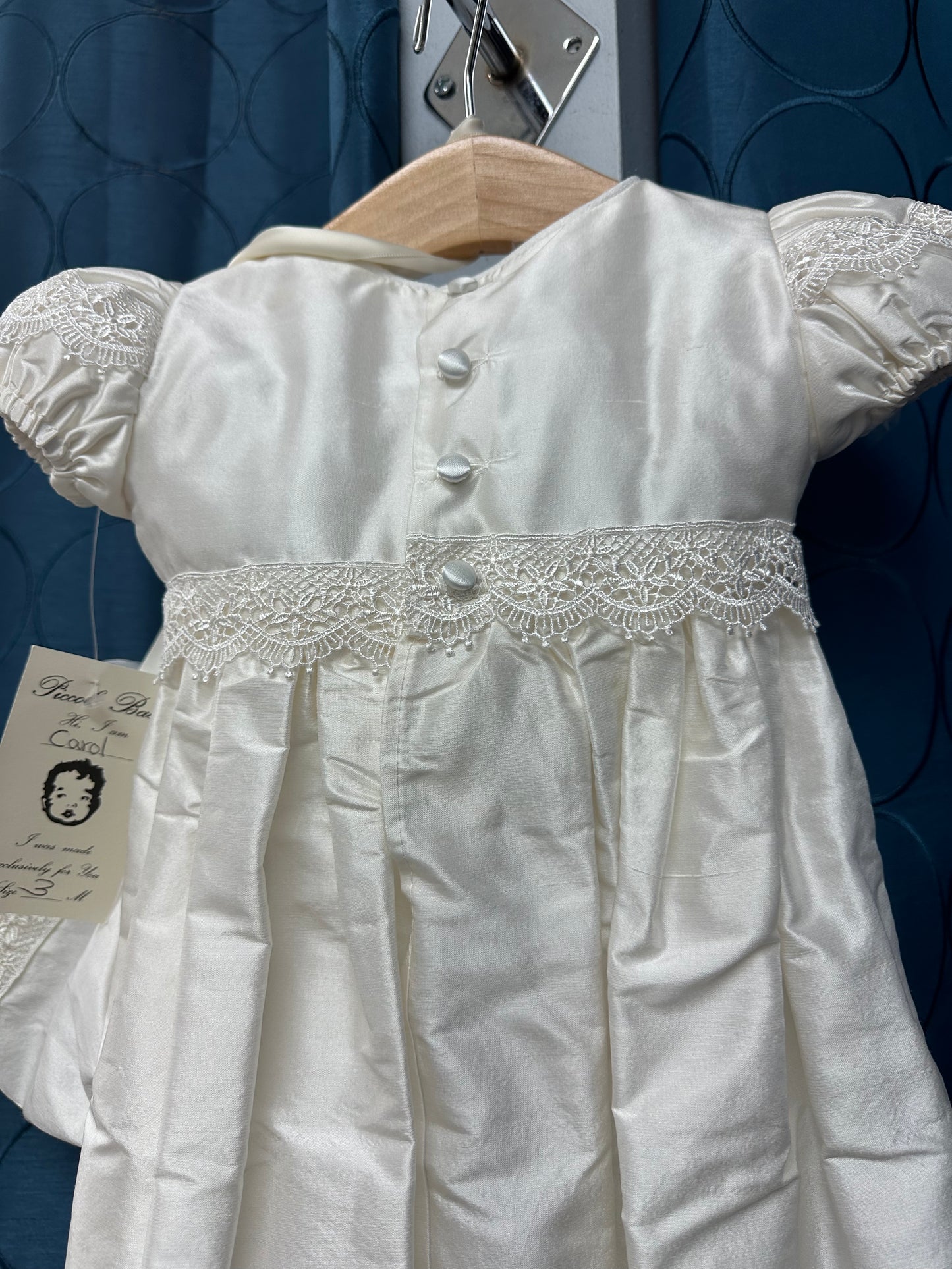 Carol by Piccolo Bacio - Beautiful Traditional Silk Heirloom gown