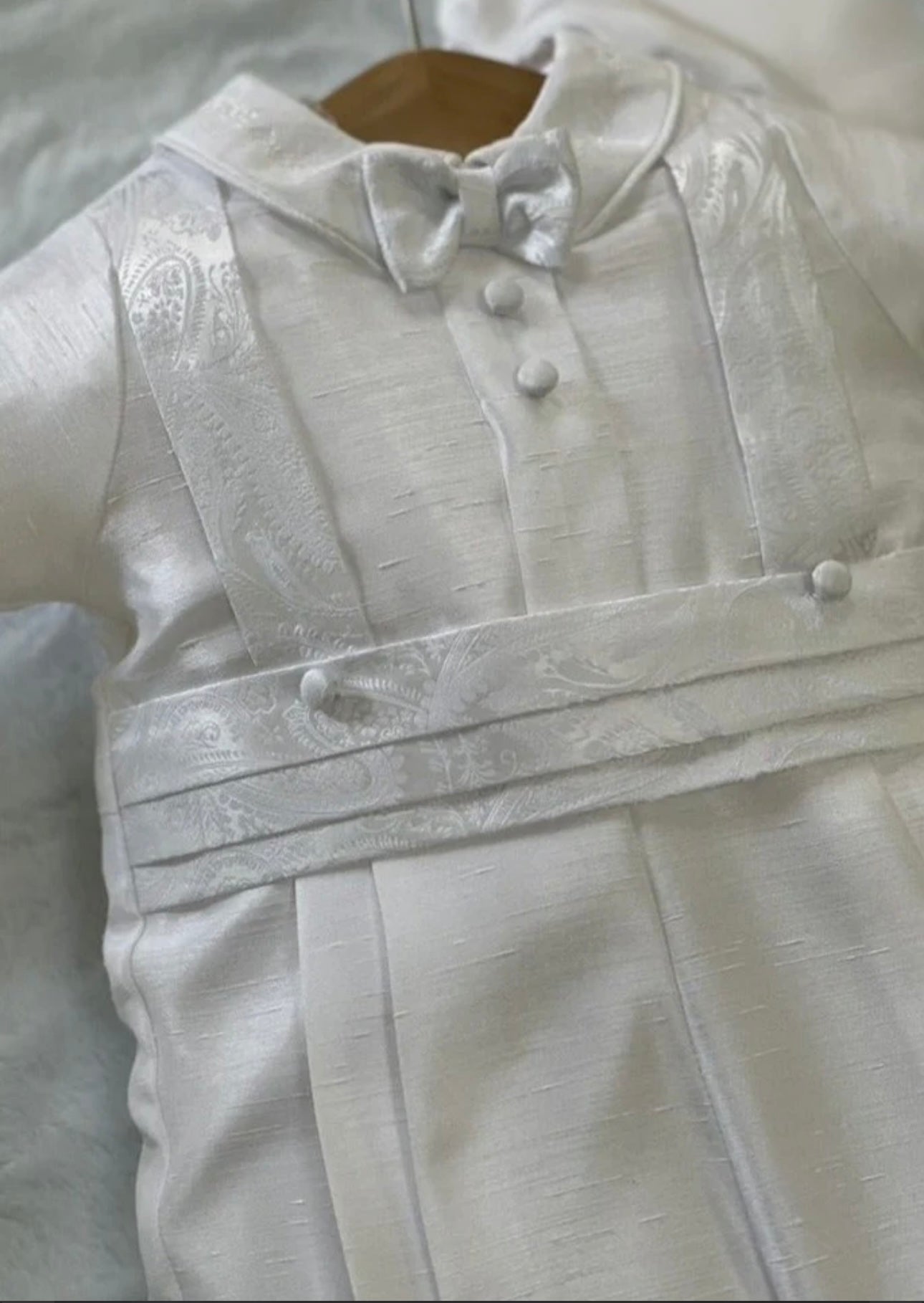 Renzo by Piccolo Bacio - Classic Boys One Piece Pure White Shantung Shorts Outfit