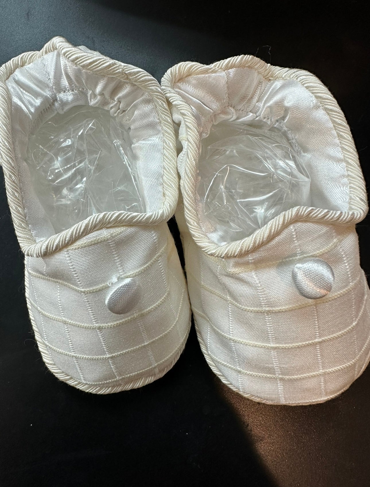 Boys Silk Baptism Shoes by Piccolo Bacio - Check Brocade Design