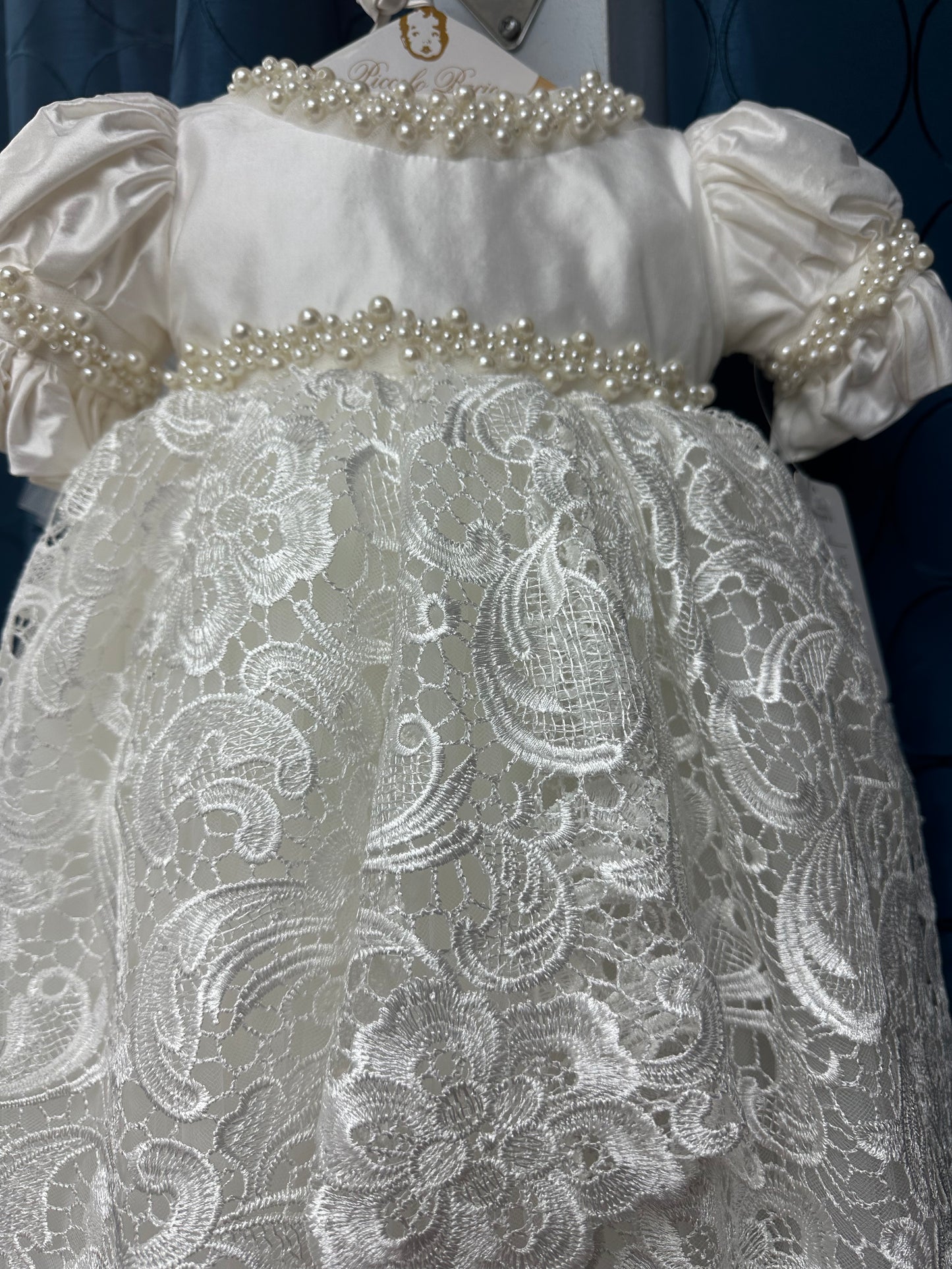 Nyla by Piccolo Bacio - Silk and Lace heirloom gown