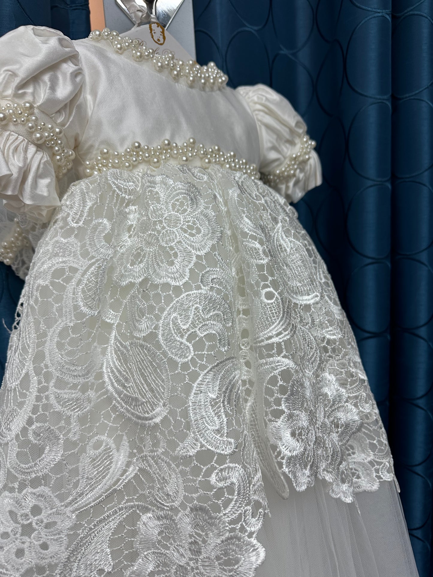 Nyla by Piccolo Bacio - Silk and Lace heirloom gown
