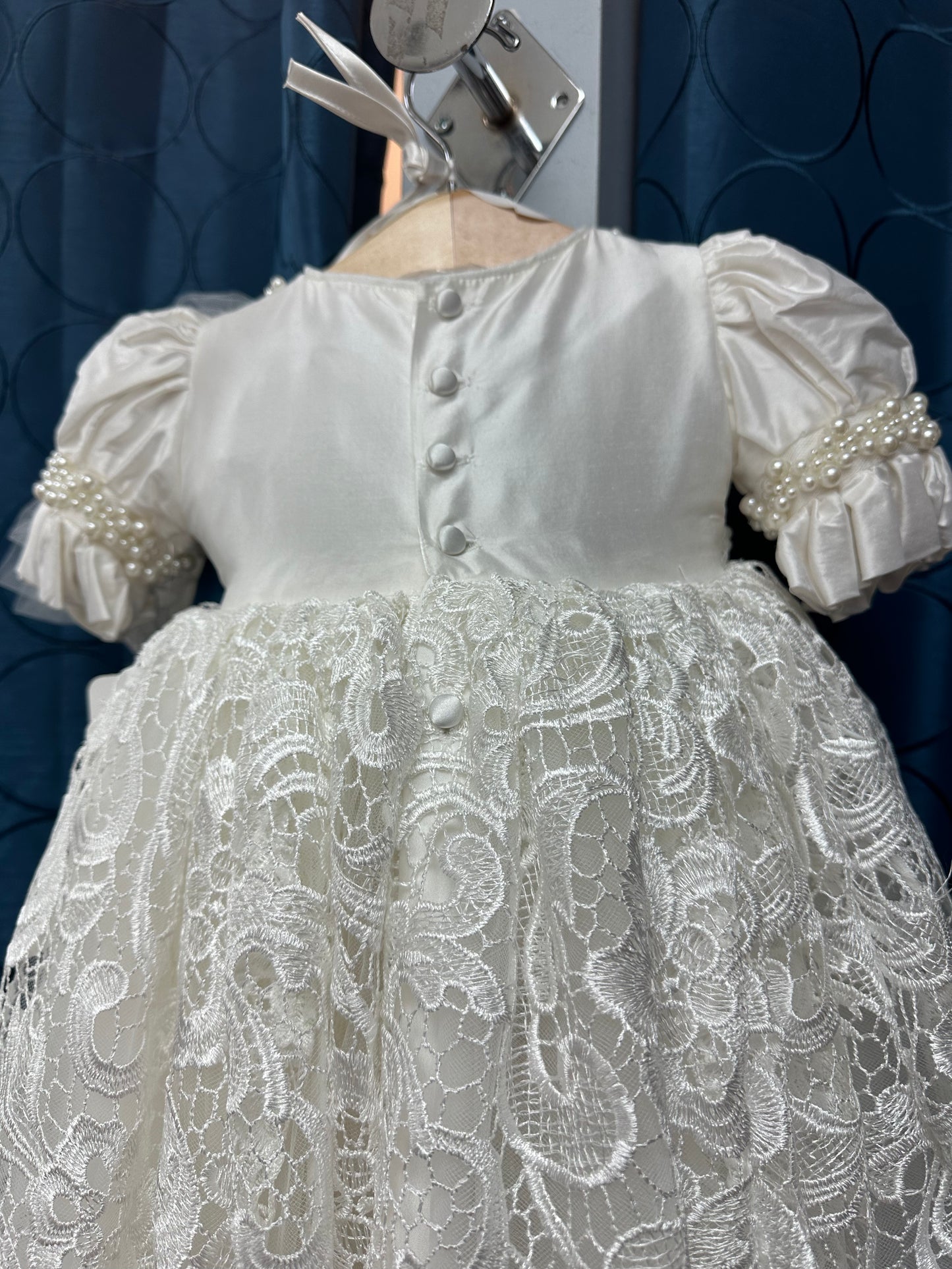 Nyla by Piccolo Bacio - Silk and Lace heirloom gown