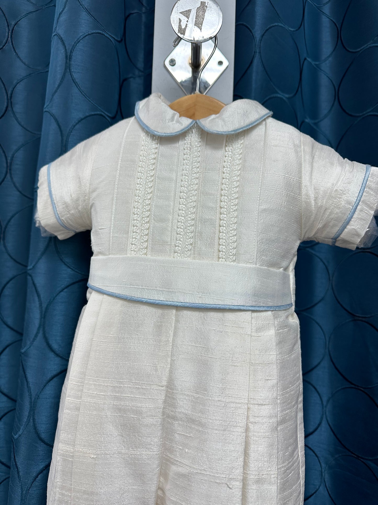 Little Prince Blue by Piccolo Bacio  - Classic Boys One Piece Outfit with cording detail