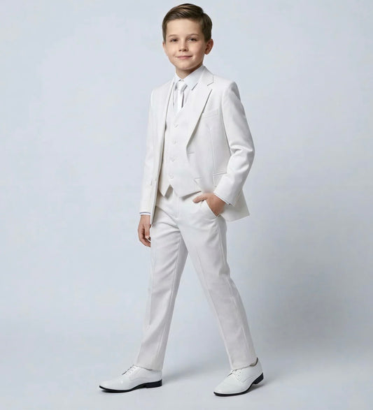 Boys Communion Suit - White 5 Piece Suit