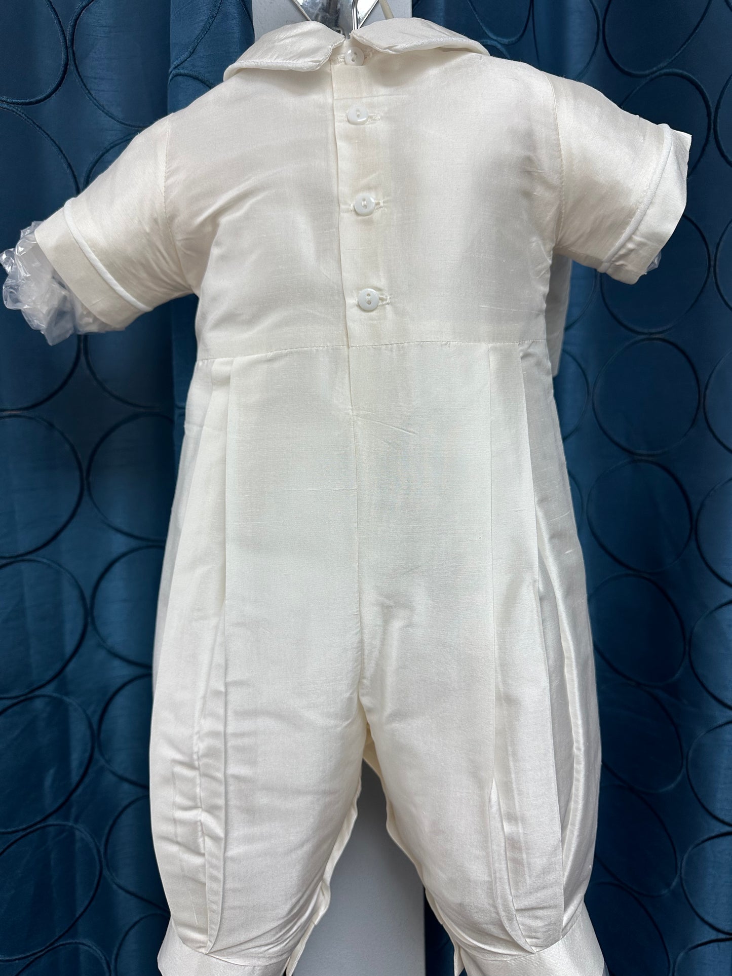 Pepe by Piccolo Bacio  - Classic Boys Silk One Piece Outfit with corded roping detail