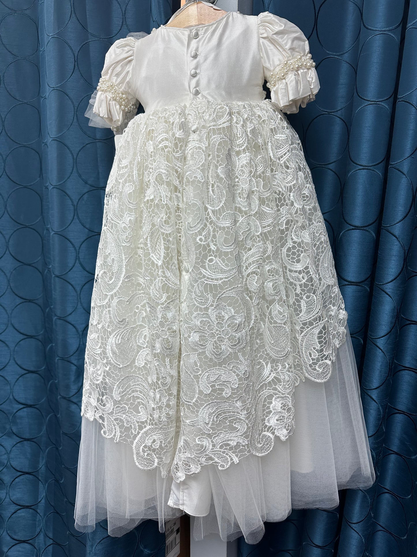 Nyla by Piccolo Bacio  - Silk and Lace heirloom gown